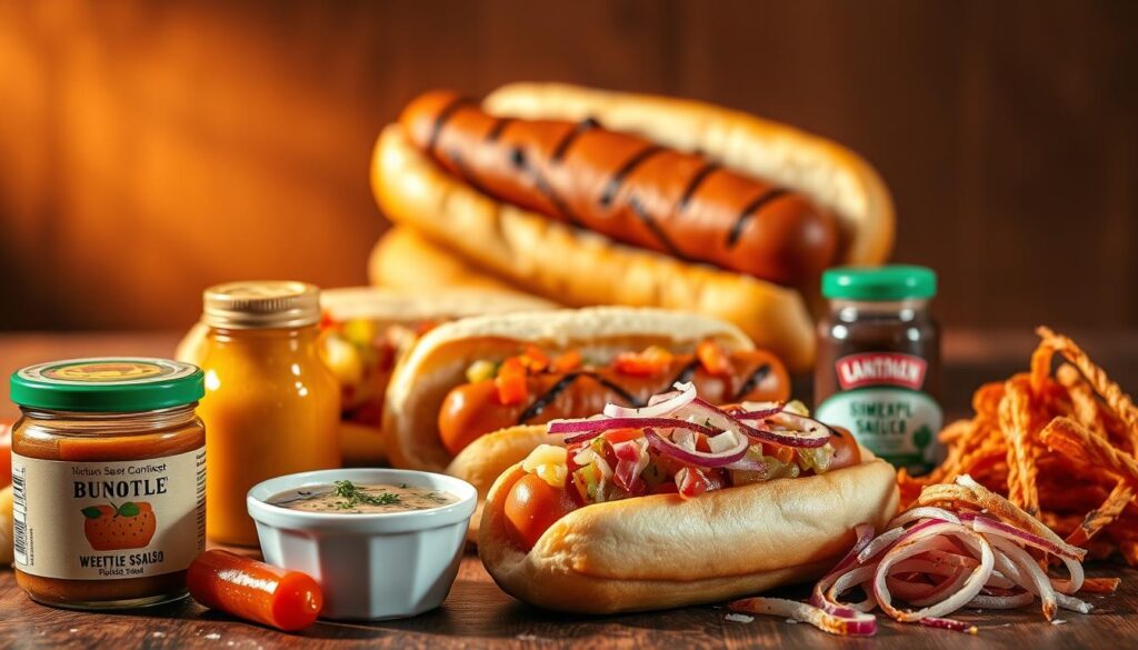 creative hot dog condiments