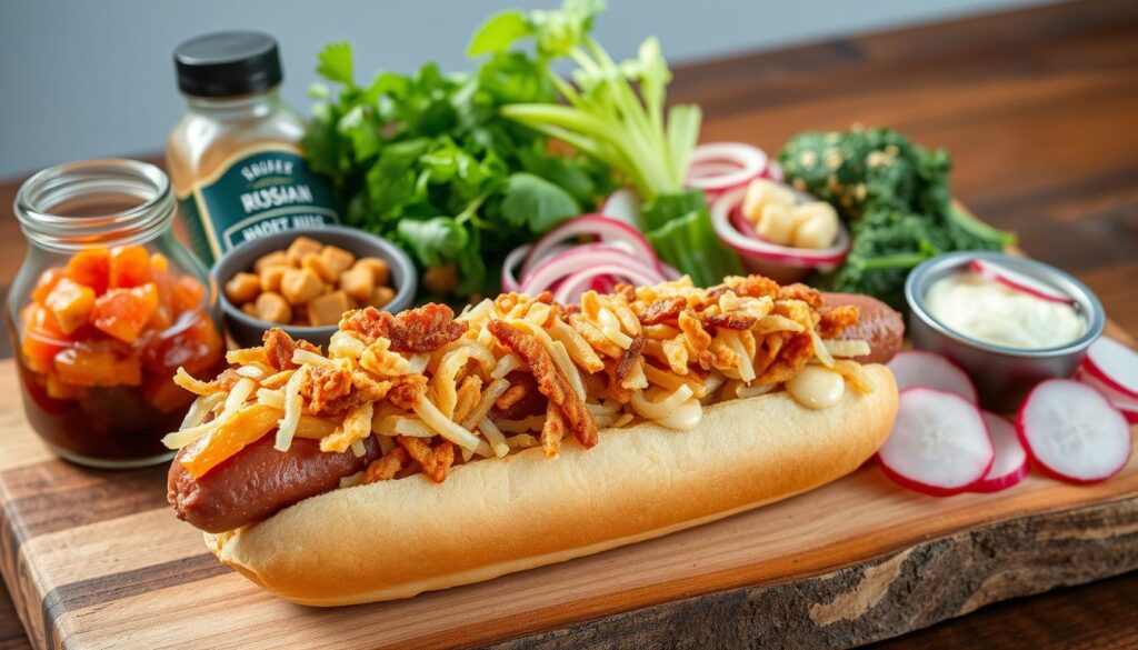 gourmet hot dog toppings