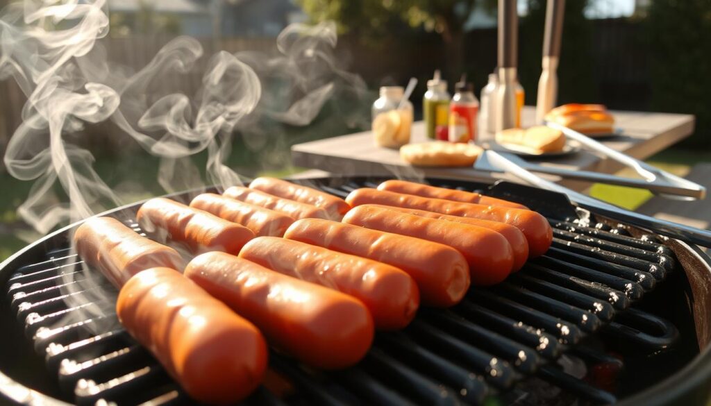 how to grill hot dogs